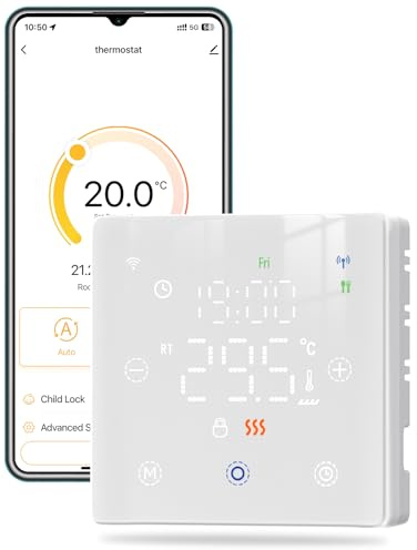 MOES ZigBee Smart Thermostat, Gas Boiler Floor Heating, White