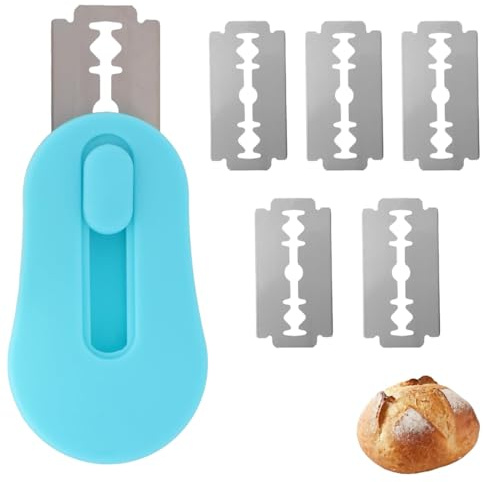 Magnétique Lame à Pain Outil de Marquage la Pâte,lame boulanger,Outil de Marquage du Levain avec 6 Lames Remplaçables Acier Inoxydable Coupe-Pâte pour la Boulangerie,pain(Bleu)