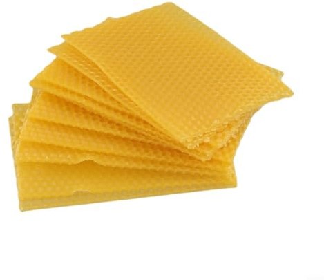 Beeswax Foundation Sheets 30 Pack, Natural Yellow Wax Frames for Beekeeping, for Honeycomb Frame Inserts for Hive Nests, DIY Beeswax Craft Supplies