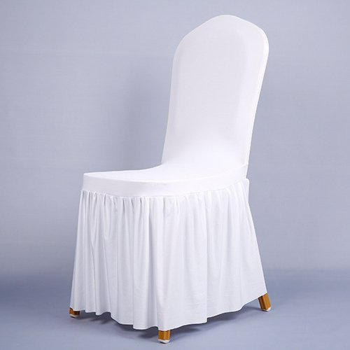 S.D. Maket Belle Vie* 4 pezzi universale coprisedia elasticizzata, gonna estensibile per decorazione della sedia, copertura della sedia, per matrimoni, cerimonie, ricevimento e riunioni (bianco)