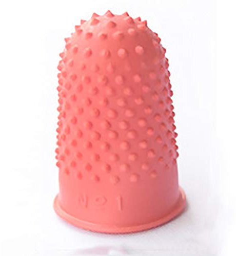 QLING Fingerhut aus Gummi, rutschfest, flexibel, zum Zählen von Notizen, zum Nähen, Zählen von Fingerspitzen, Rot, 5 Stück