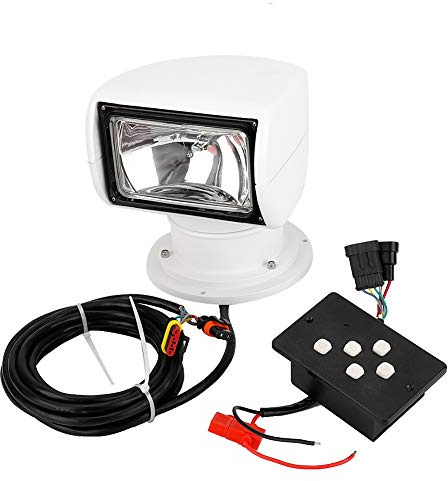 Junluck 12V 100W Xenon Marine Spotlight, Portable Search Light with Remote Control, Waterproof for Boat, SUV, Construction, Emergency Use
