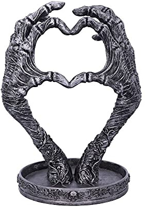 Nemesis Now Gothic Mummified Love Heart Hands Jewellery Dish Holder, Silver, 22cm