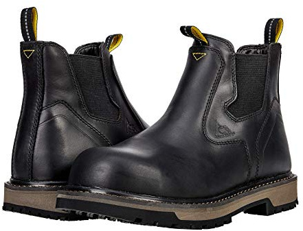 ACE Work Boots Firebrand, Men's Composite Toe (CT) Work Boots, Slip Resistant, Water Resistant, Black, Size 9.5
