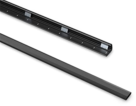 PureMounts® Aluminium Cable Duct with 3 x 30 cm 3M Adhesive Tape as Accessories, 1.00 m, Black