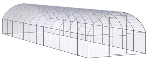 vidaXL Outdoor Hühnerstall 3x12x2m Verzinkter Stahl Hühnerhaus Geflügelstall