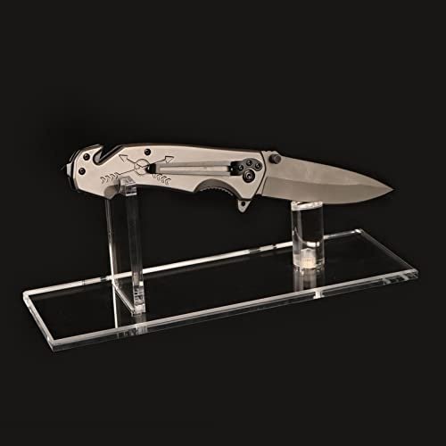 Soporte para cuchillos y soporte de exhibición de acrílico para una sola casa, supervivencia, táctico, decoración de cuchillos al aire libre (transparente, 2 juegos)