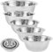 5 Piece Stainless Steel Mixing Bowl Set With Measurement Markers Multipurpose Soup Basin 5 Sizes Space Saving Nesting Bowls Mixing Bowls for Baking Cooking Food Storage (0.5L,0.8L,1.55L,2.1L,2.6L)