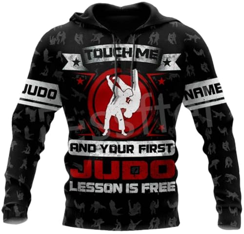 Sport kampsport Jujitsu judo träningsoverall Harajuku 3D män/kvinnor unisex roliga tröjor huvtröjor, Huvtröja, M