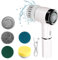 Elektrische Reinigungsbürste, Reinigungsgerät für Haushalt mit Led Anzeige, mit 5 Bürstenkopfe 3 Modi, Reinigungsbürste Elektrisch Bad, Handheld Cleaning Brush, für Bade, Haushalt,Boden, Fliesen