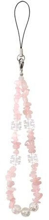 AOKSUNOVA Handykette Universal Handyanhänger Handgelenk Kurz Handy Schlüsselband Kristall-Steine Handyband Handschlaufe Rosa