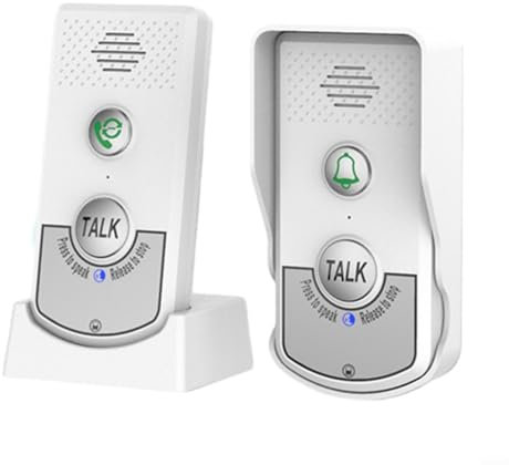 Campanello intelligente wireless con portata di 1000 m, citofono, audio a 2 vie, impermeabile, batteria da 2000 mAh, per ville e condomini, nero/bianco (bianco)