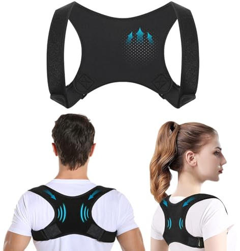 Conponous Correcteur de Posture, Redresseur de Dos Réglable et Respirant Ceinture Dorsale Prévention de la Douleur Correcteur de Posture Homme Femme pour Maintien du Dos, du cou et Des épaules (L-XL)