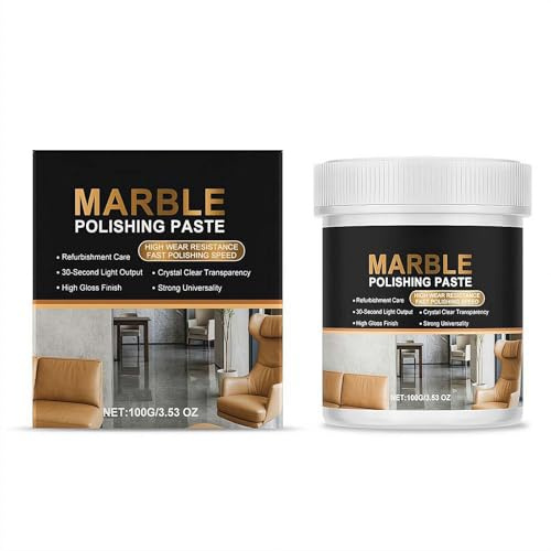 Marble Polishing Paste, Marble Polishing Compound & Quartz Polish Countertop Cleaners, Sealant & Stone Protector With Water Stain & Fingerprint Resistance for MarbleCountertops, Floors, Walls, 100g