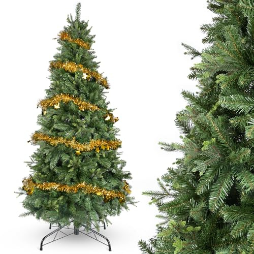YEAUPE PRO Árbol de Navidad Artificial 155 cm con 800 Puntas, PVC + PE | Base Metálica Resistente Incluyendo una Cinta Decorativa de 9 m | para Interior y Exterior
