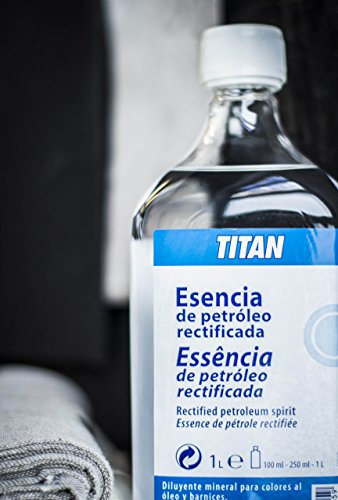 TITAN ARTS - Esencia de Petróleo Rectificada 100 ml para Pintura al Óleo y Limpieza de Utensilios