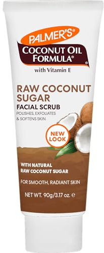 Palmer's Fórmula de aceite de coco, azúcar de coco, exfoliante facial con vitamina E, pule y suaviza la piel, más brillante, más fresco, hipoalergénico, sin parabenos, sulfato, colorantes, aceite