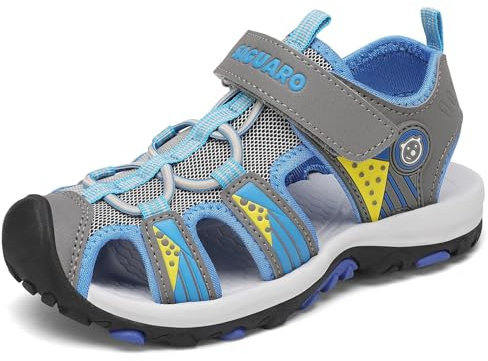 Saguaro Sandalias Cerradas Niños Trekking Verano Zapatos al Aire Libre Transpirable Gris Gr.39