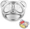 Assiettes en Acier Inoxydable avec Compartiments, Assiette à Déjeuner Palettes de Déjeuner plateau alimentaire divisé en acier pour Enfants en Forme de Panda pour la Vaisselle à la Maison22x19cm ﻿
