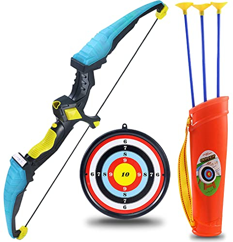 Bogen und Pfeil Set für Kinder – Blaues Licht Bogenschießen Spielzeugset – Indoor Outdoor Boys Toys Geschenk für Kinder Mädchen Kinder im Alter von 6 7 8 9 10-12 Jahren