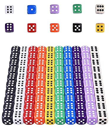 HUAZIZ 100 Stücke Sechsseitiger Würfel,Würfel Set, Farben Würfel Set, Würfelspiele Tischspiele, Würfel Bunt Set, Würfelspiele Tischspiele, Dice Würfel,Polyedrisch Würfel Set (14 mm)