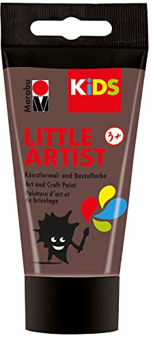 Marabu KiDS Little Artist 75 ml, Braun, Künstlermal- und Bastelfarbe für Kinder ab 3 Jahren, Kindermalfarbe auf Wasserbasis, auswaschbar, Made in Germany, vegan, glutenfrei, 03050002045