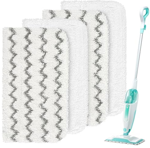 HOMEXCEL Reusable Steam Mop Replacement Pads for Shark Steam Mop S1000 S1000A S1000C S1000WM S1001C-Washable Microfiber Steam Mop Pads for All Hard Floors-4 Pack