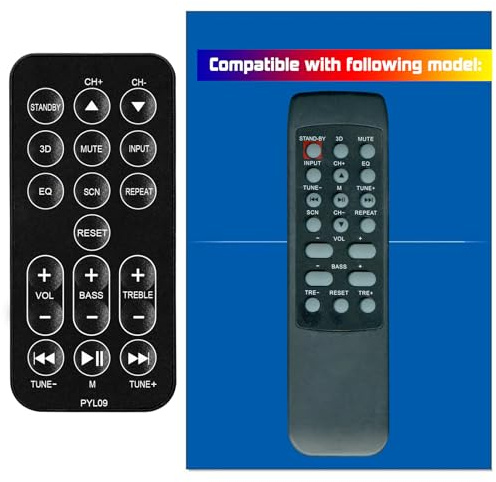 Replacement Remote Control for Pyle Soundbar TV Speaker PSBV200BT (with Mounting Bracket)