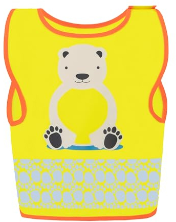 Korntex Kinder Warnweste Funtastic Wildlife - CO2 Neutral - Signal-Gelb Eisbär - XXS