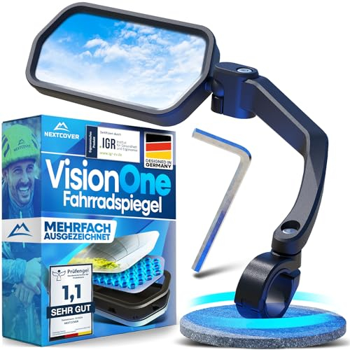 NEXTCOVER® Fahrradspiegel für Lenker [SET] mit ProVision-Echtglas I fest sitzender Fahrrad Rückspiegel I Spiegel Set I Rückspiegel Fahrrad I Ebike I EScooter I Fahrradspiegel E Bike