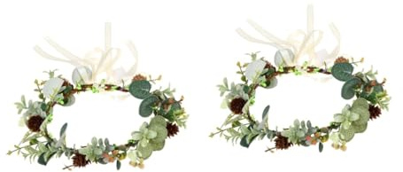FRCOLOR 2st Pine Cone Blommig Huvudband Simulerad Växtkrans För Bröllop Fototillfällen Och Festligheter Lätt Och Bekväm Accessoar För Cosplay Och Högtider