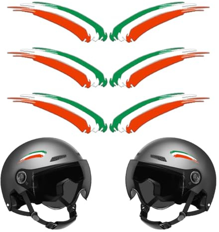 Autocollant Casque, 3 Paires Décalcomanies De Drapeau Italien, Stickers Drapeau Italien, Ensemble Autocollants Sport, Autocollants de Moto Cool, pour Moto Casque Voiture Vélo Scooter