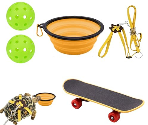 Bebisboll för sköldpaddor, matningsleksaker för sköldpaddor, roliga skateboardsköldpaddsleksaker, sköldpaddsleksak, träningsset för husdjur, foderbollar