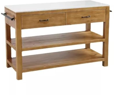 Retro skänk matbord med förvaringshylla modernt köksö-bord med mikrovågsugnsskåp drift och matlagningsbordsställ för hemförvaring