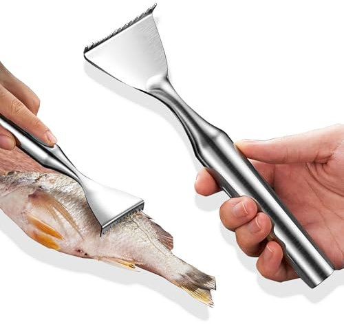 1 pièces Grattoir Ecaille Poisson, Grattoir À Écailles De Poisson en Acier Inoxydable, Brosse à écailler à poisson, Ecailleur de Poisson Remover, Convient pour cuisine, restaurant et autres scénarios