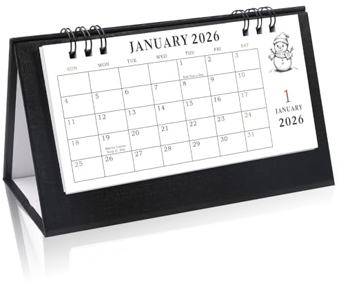 Desk Calendar 2026-2027, Small Standing Flip Calendar, Aug 2026 to Dec 2028