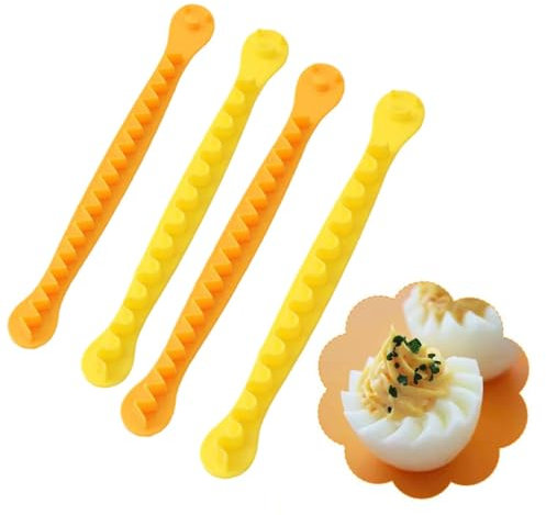 Lot de 2 coupe-œufs multifonction fantaisie en dentelle pour œufs durs, décoration d'œufs, séparateur d'œufs, pour fruits, outils de gravure d'œufs à faire soi-même (2 ensembles)