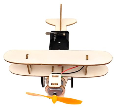 Jixiao Diy Electric Taxiing Aircraft Model Kit Wooden Airplane Toy Educational Assembly Plane Model for Kids Science Learning and Stem Projects