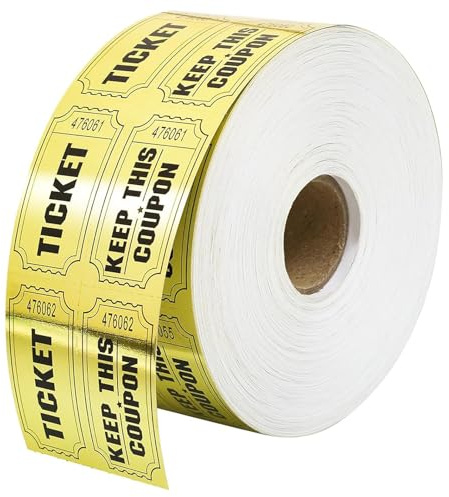 Wonninek Kupongrulle Matmarkeringar Kontinuerlig Nummer 000-999, 50x50mm Gyllene Dubbla Raffle-biljetter, Kupongmarkeringar för Barer Butiker Karneval Bröllop Fester
