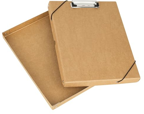 Original Falken ClipBox Nature. Tillverkat i Tyskland. 25 mm hög DIN A4. Förvaringslåda med klämma och 2 elastiska band. Lock av robust kartong vegan presentförpackning transportlåda låda