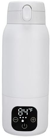 ZDETGU Bollitore Elettrico da Viaggio, Riscaldatore Portatile in Acciaio Inossidabile da 500 Ml con Riscaldamento a 360°, Doppio Controllo della Temperatura per tè, caffè, Latte, Bollitore Cordless