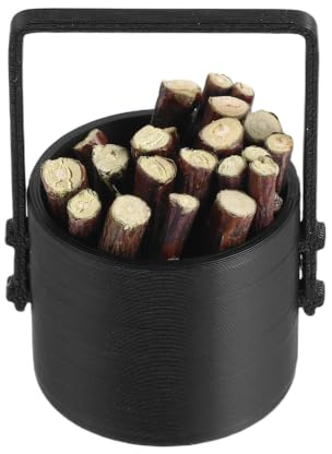 CTIRCHIU Panier à Bûches Miniature en Plastique Noir pour Maison de Poupée 1:12 avec Texture Vintage Immersive, Accessoire Décoratif pour Cheminée et Maquette de Table de Sable
