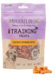 Natures Deli Chicken Dog Treats Gluten Free Low Fat Bite-size Puppy Trainng Treats for Dogs, High Protein Dog Biscuits - 100 g