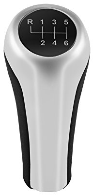 KIMISS 6 Speed Manual Car Gear Shift Stick for E36 E46 E39 E34 Z3 E90 E91 E92 X1 X3 X5 - Black & Silver Shift Knob