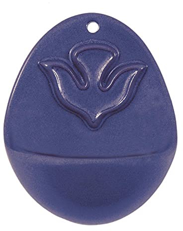 FRITZ COX Weihkessel aus Keramik | mit Taube-Symbol | christliche Geschenkidee zur Kommunion oder Konfirmation | blau | 10cm