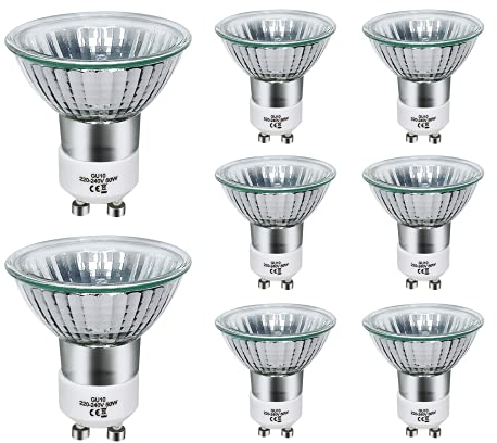 8 Stück GU10 Halogen Reflektor Halogenlampe 50Watt,GU10 Halogen Dimmbar 230V Warmweiß Dimmbar