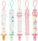 Cadena Chupete Bebe，FenFang 5 Pcs Chupetes de Clip, Ajustable Cadenas para Chupetes, Portachupete Bebe Chupetero Tela Clips Niños Niñas, Correa Chupete para Unisex Chicos y Chicas (Rosa)