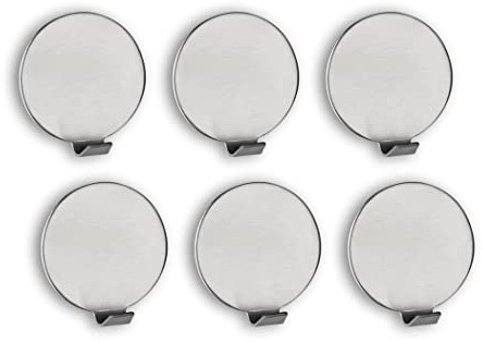 SEBSON Handtuchhalter selbstklebend 6er Set - Edelstahl Klebehaken, Handtuchhaken für Badezimmer, Küche, Garderobe - Wandhaken 35x35x16mm Silber