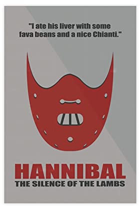 MAHWER Poster cinematografico di Hannibal Lecter (1), decorazione per camera da letto, sport, ufficio, stanza, regalo, senza cornice, 40 x 60 cm