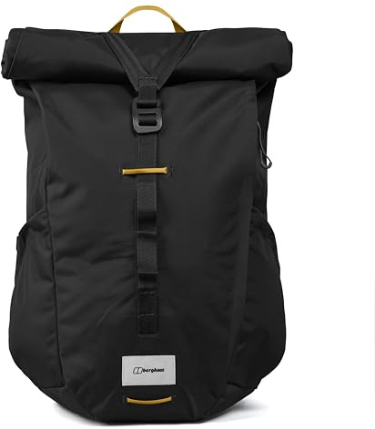Berghaus Unisex Explorer Rucksack | Rolltop Day Packs, Black/Black, One Size